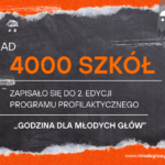 Ponad 4 tysiące szkół podstawowych i ponadpodstawowych z całej Polski przystąpiło do 2. edycji bezpłatnego programu profilaktycznego „Godzina dla MŁODYCH GŁÓW”!